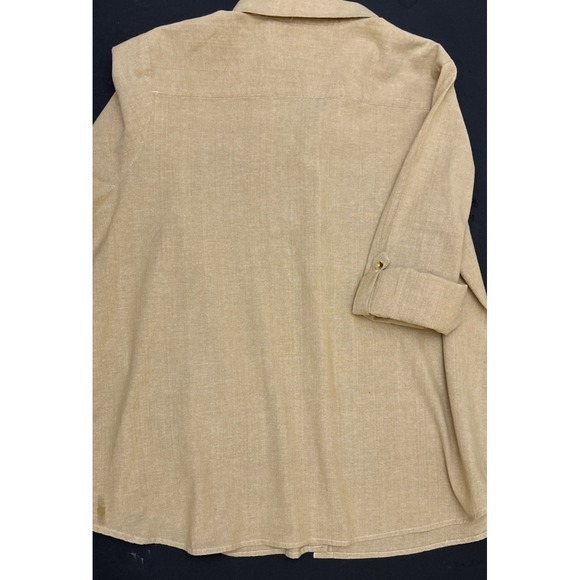 Country Store Women's Tan Button Up Shirt Embroidered Pumpkins Fall Size 2X - Picture 13 of 15